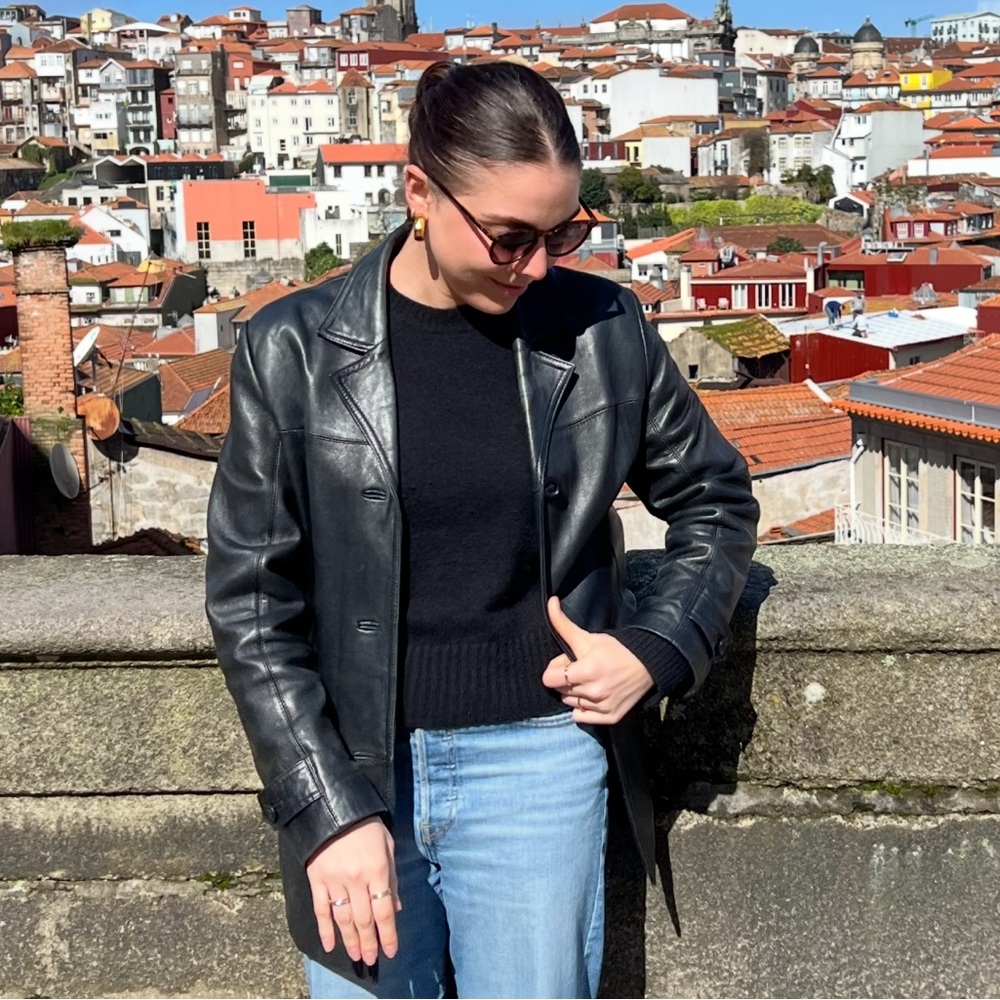 Danier Vintage Black Leather Jacket